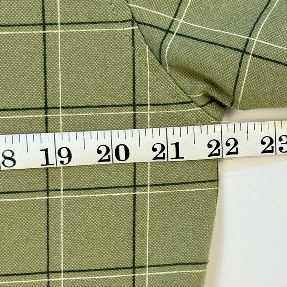 Van Heusen Men's Olive Green Checkered Plaid Polo Size M ~ Excellent - Picture 6 of 7